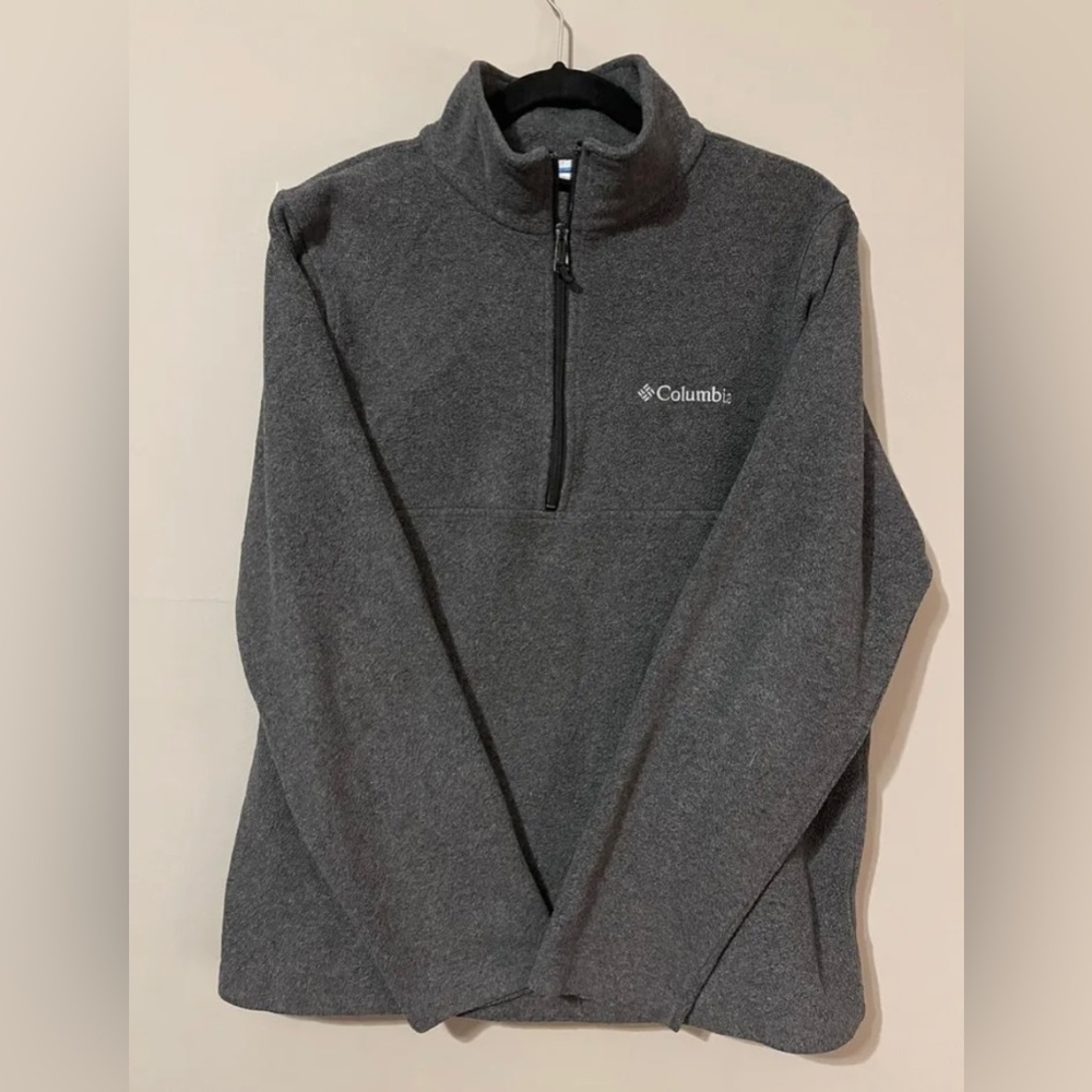 Mens Columbia 1/4 Zip Grey Size Small
